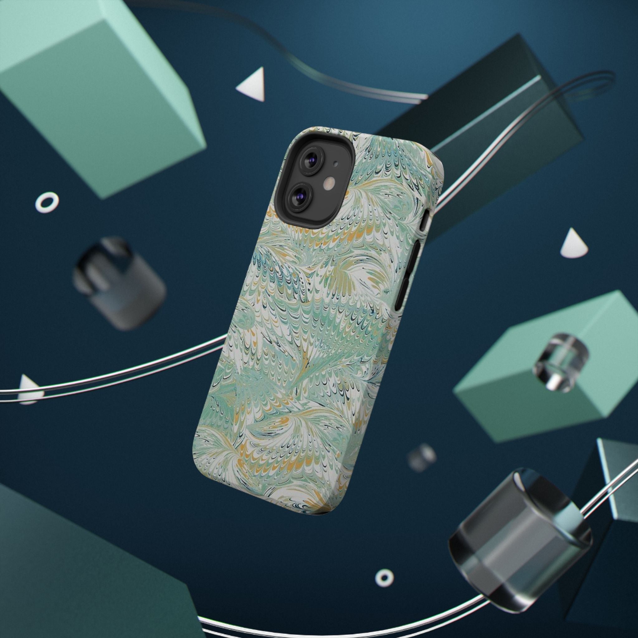 Mint Green Marbled Swirl Phone Case - Dual Layer