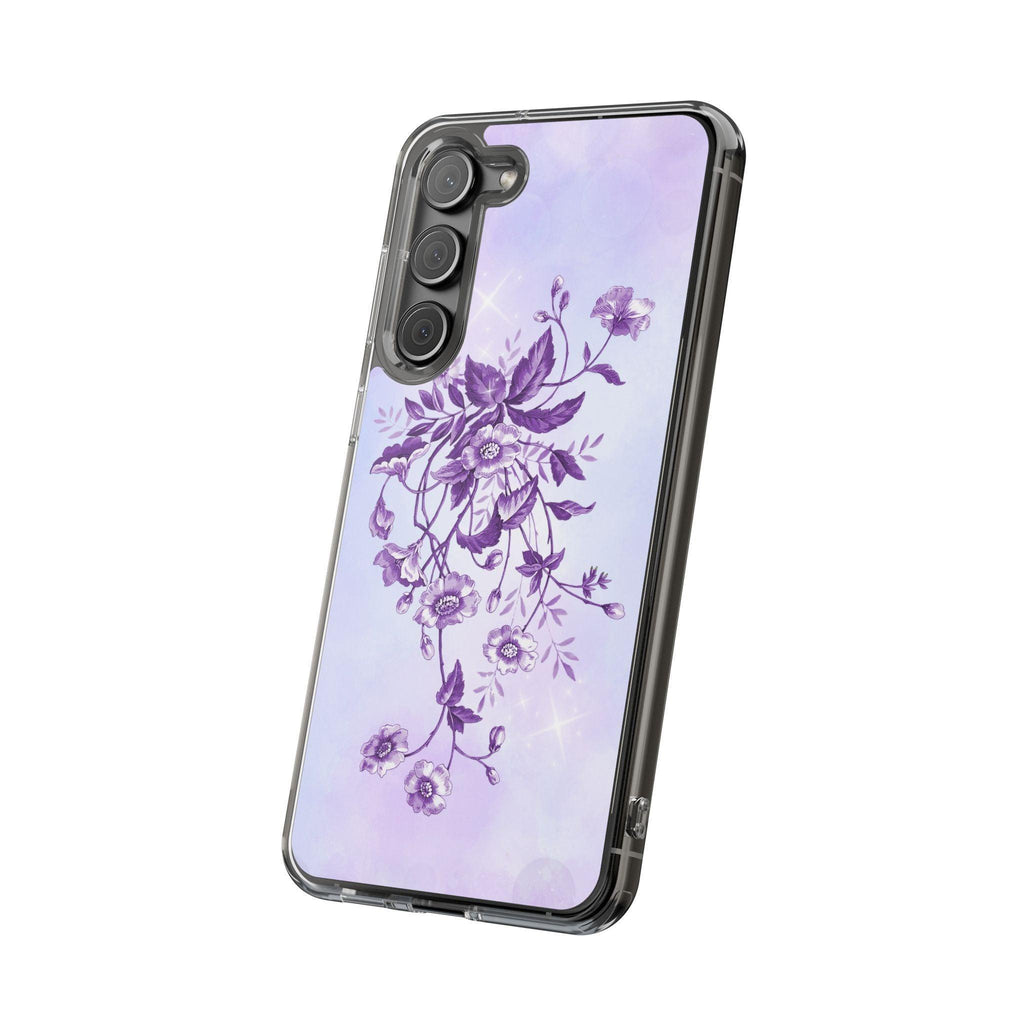 Floral design In Purple Clear Cases