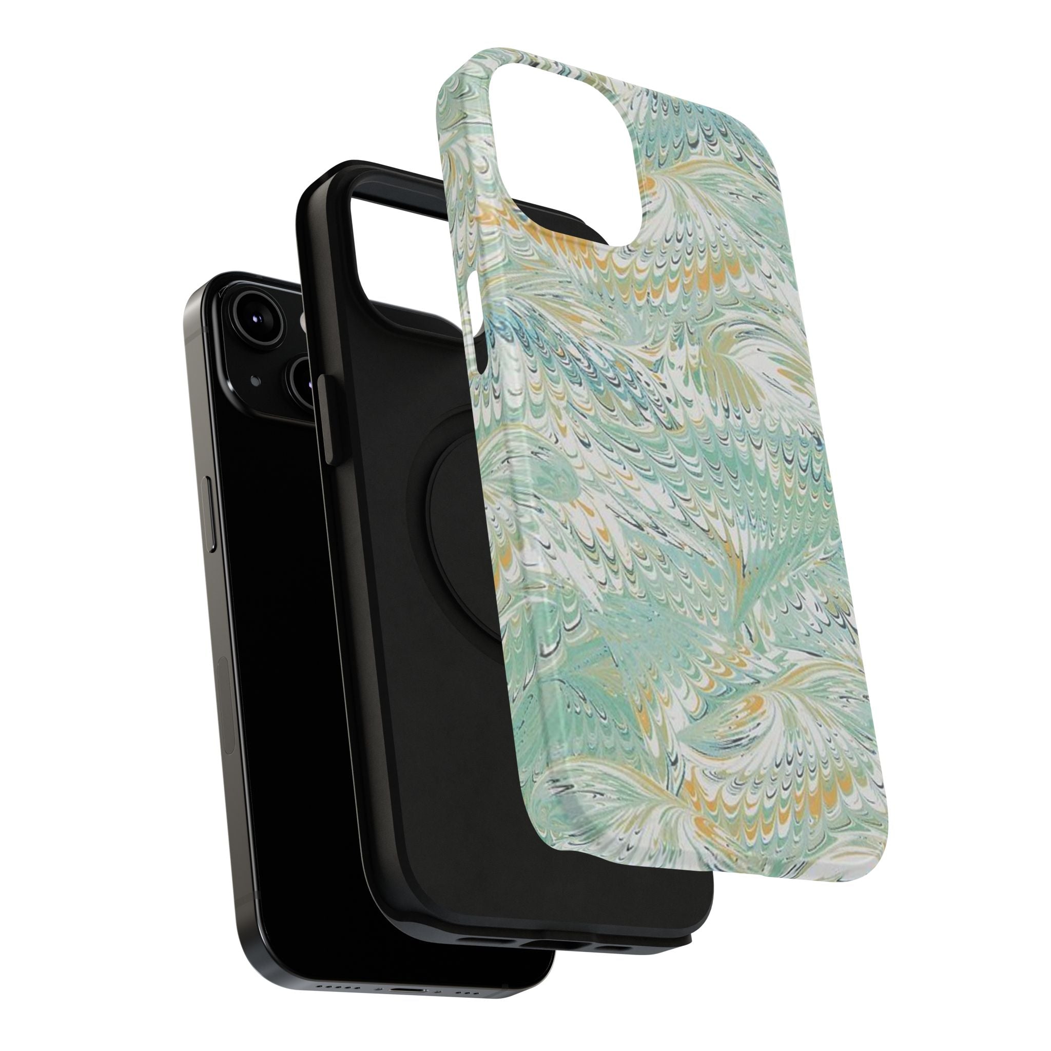 Mint Green Marbled Swirl Phone Case - Dual Layer