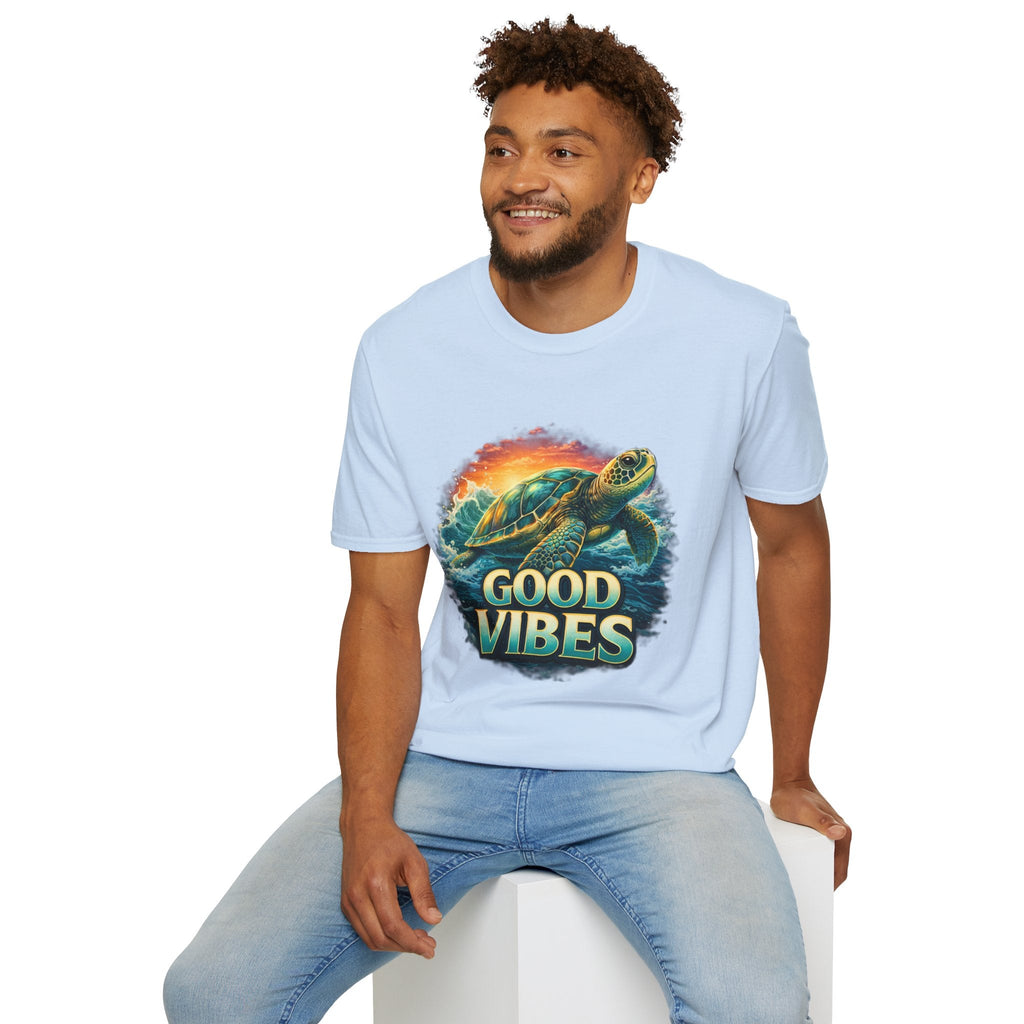 Sea Turtle 'Good Vibes' T-Shirt — Coastal Summer Surf Tee