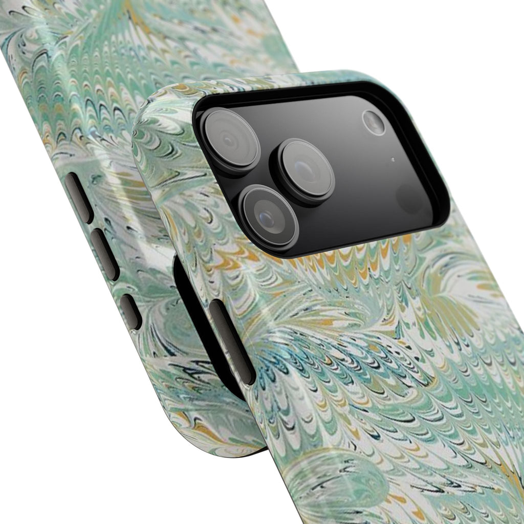 Mint Green Marbled Swirl Phone Case - Dual Layer