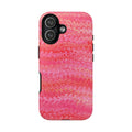 Pink and Gold Marbled Peacock Durable Phone Case - Dual Layer Design - Matte or Glossy