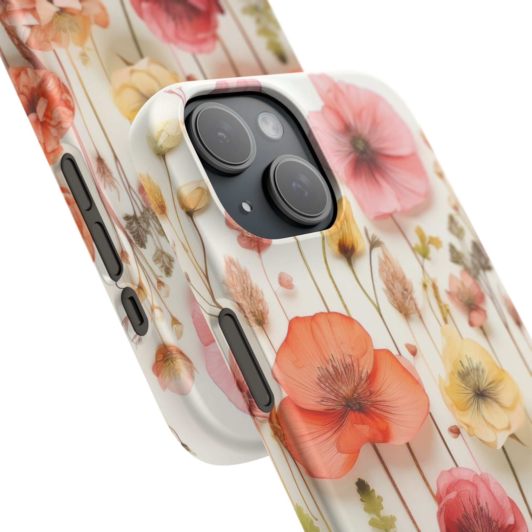 Pink Floral Pressed Flowers - Slim Case