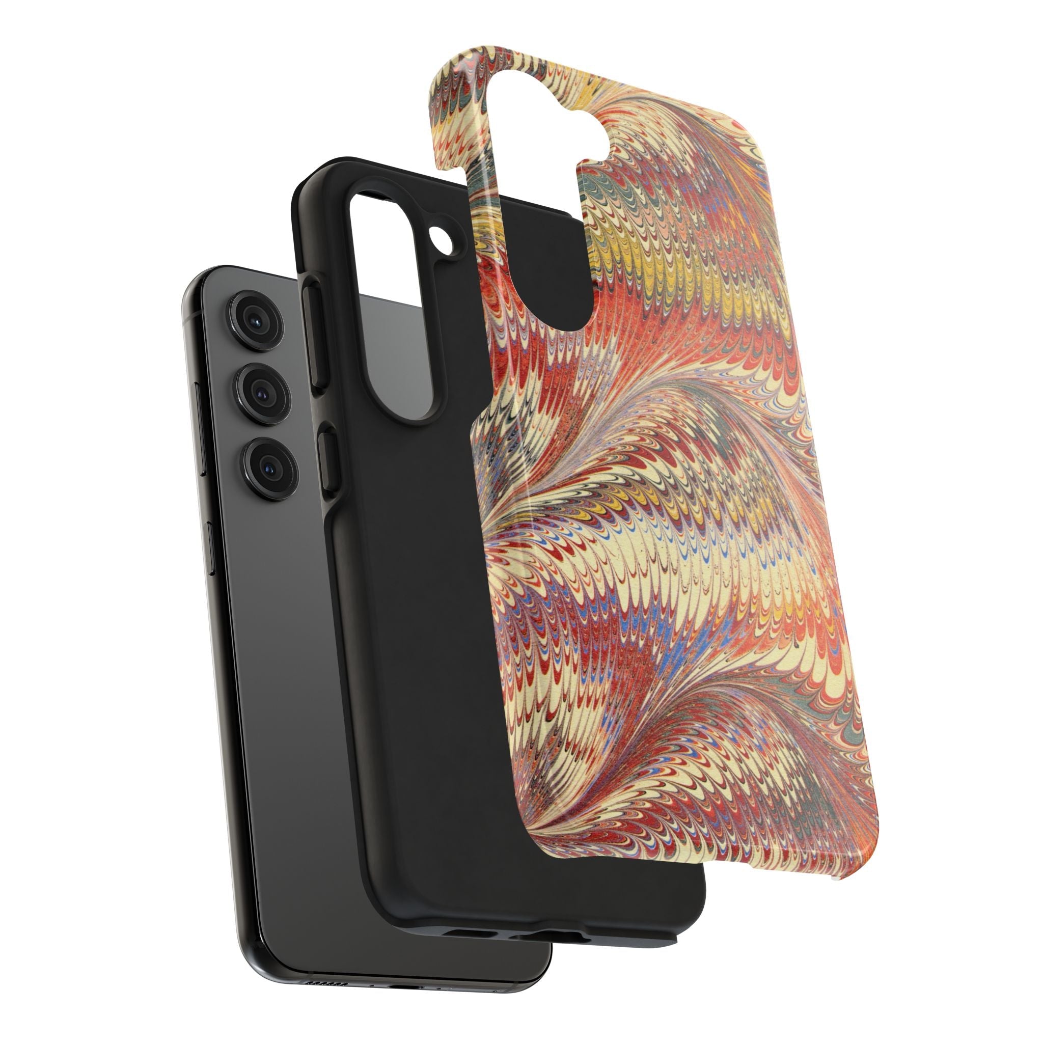 Rust and Gold Marble Italian Tough Phone Case — Durable Marbled Phone Case