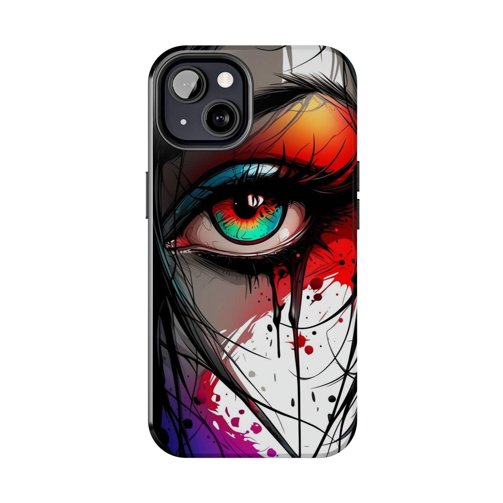 Girl Colorful Eye Painted Printed Tough Phone Case for iPhone & Samsung Galaxy - Artistic & Vibrant Design