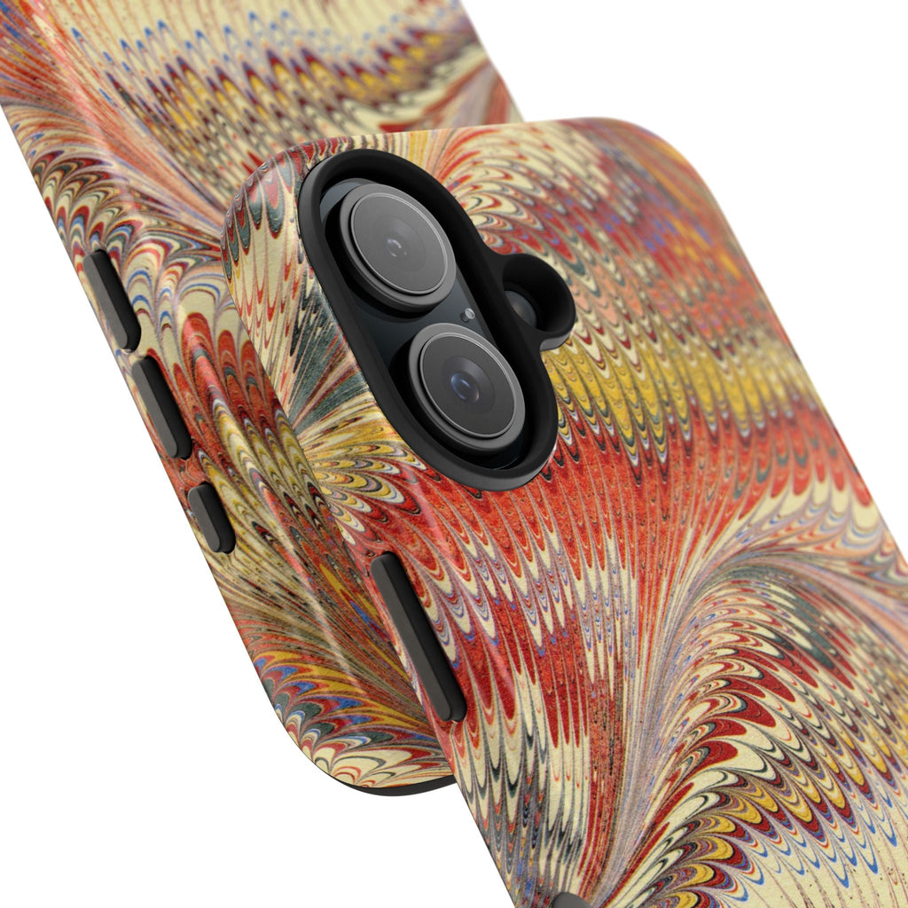 Rust and Gold Marble Italian Tough Phone Case — Durable Marbled Phone Case