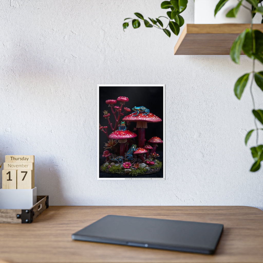 Gloss Poster — Midnight Mushroom Fantasy Art Print