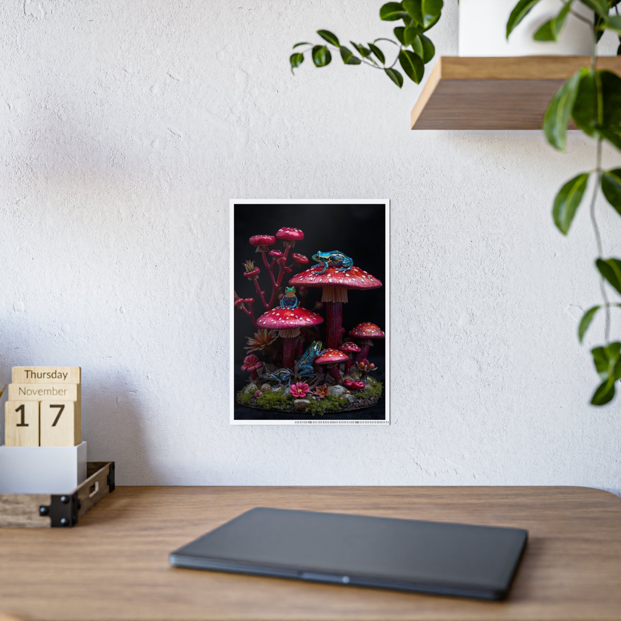 Gloss Poster — Midnight Mushroom Fantasy Art Print