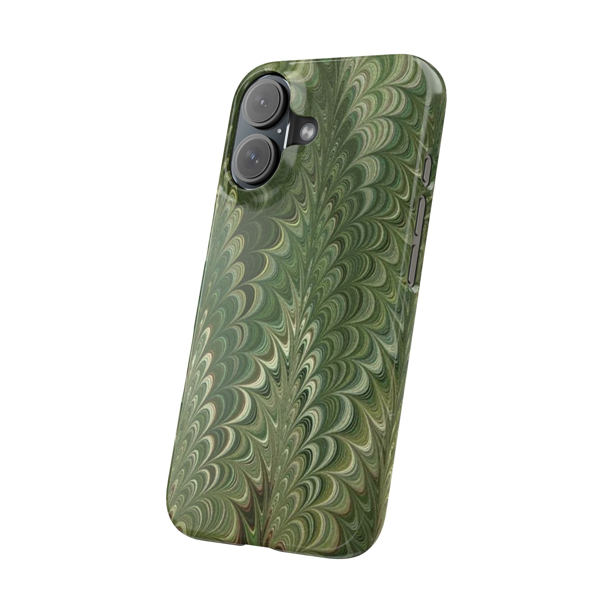 Green Marbled Phone Case
