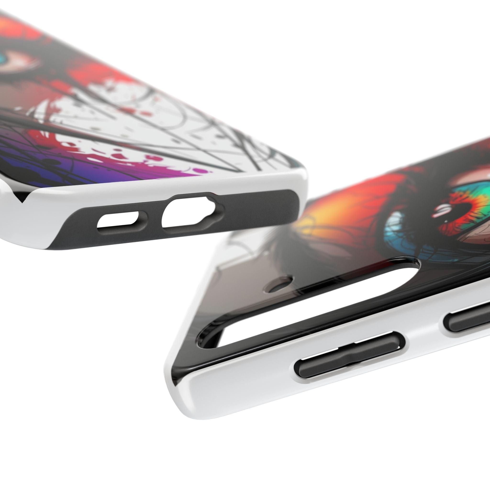Girl Colorful Eye Painted Printed Tough Phone Case for iPhone & Samsung Galaxy - Artistic & Vibrant Design