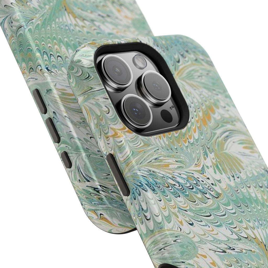 Mint Green Marbled Swirl Phone Case - Dual Layer