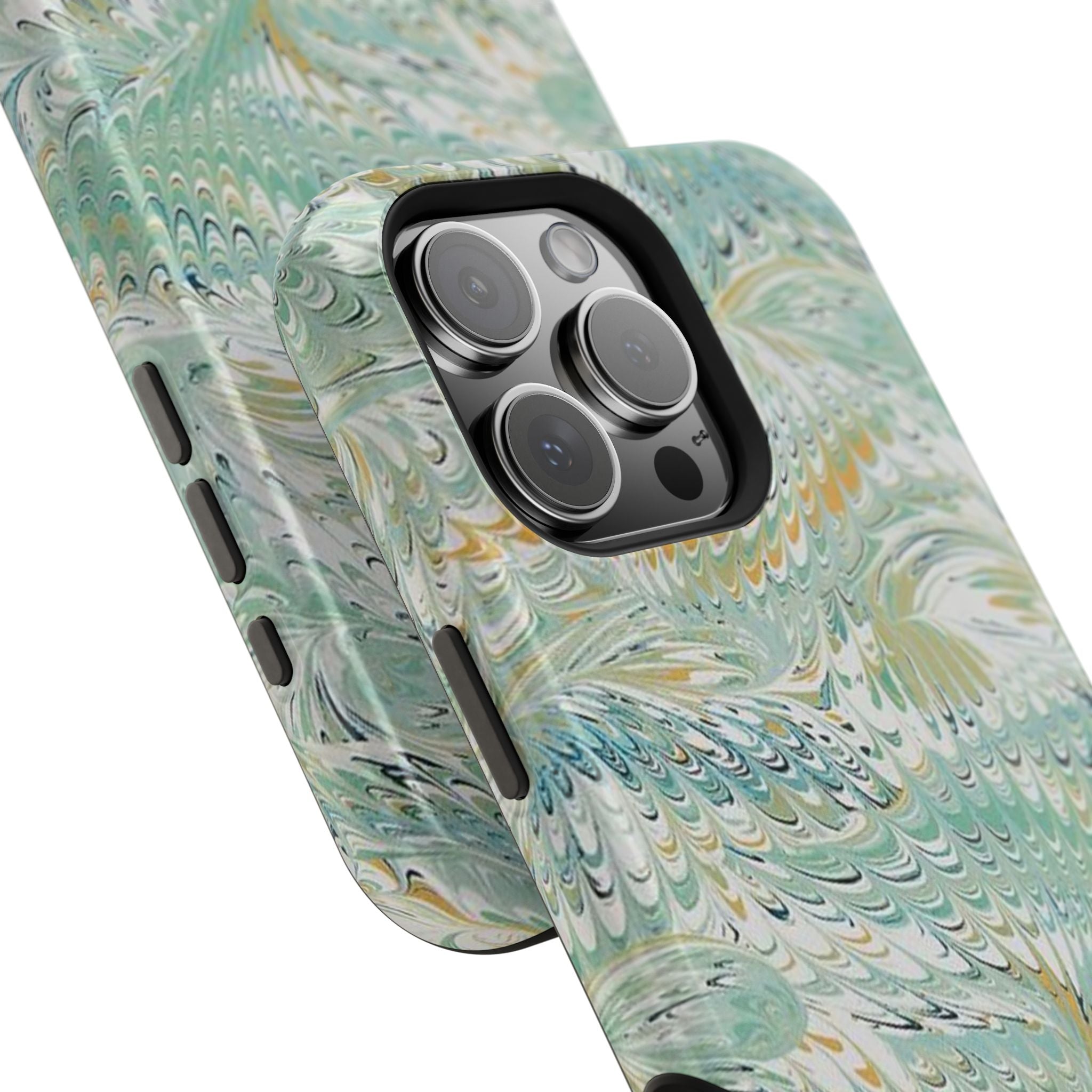Mint Green Marbled Swirl Phone Case - Dual Layer