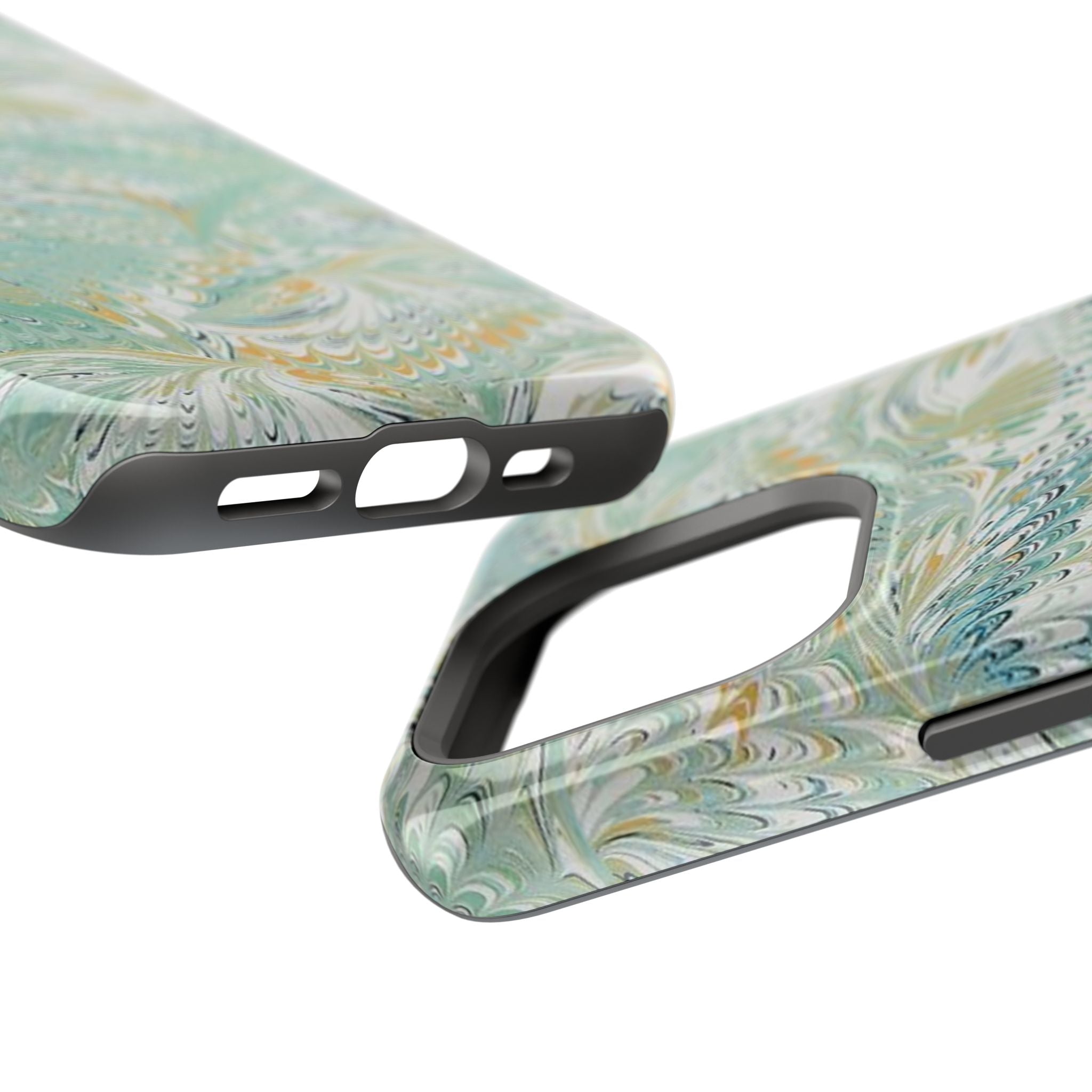 Mint Green Marbled Swirl Phone Case - Dual Layer