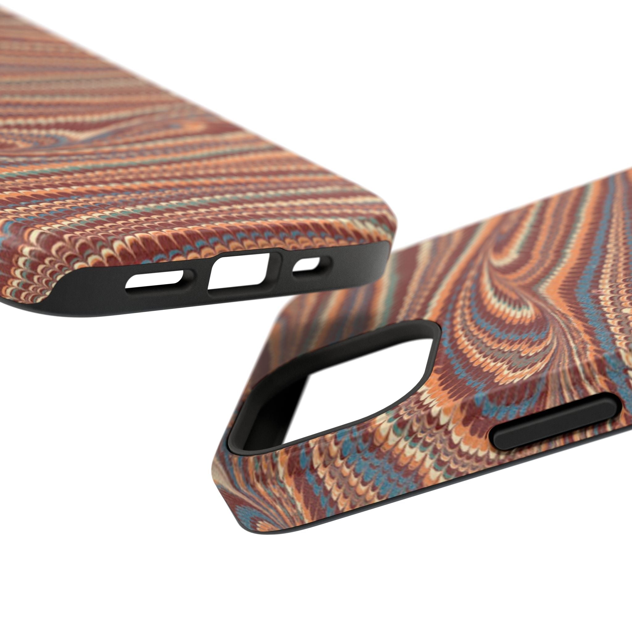 Neutrals Burgundy, Beige, Rust Hues Italian Vintage Marble Design Phone Case for Apple + Samsung