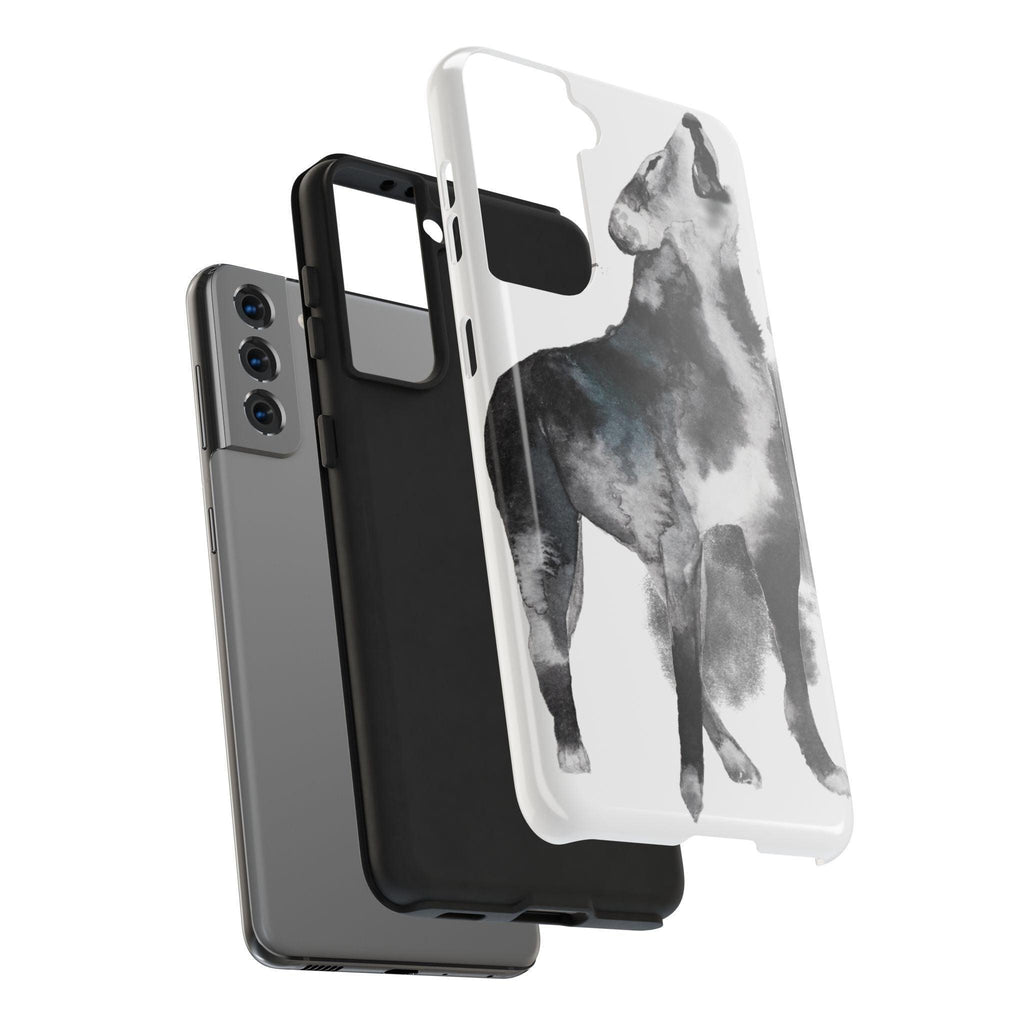 Black and White Dog Printed Tough Phone Cases