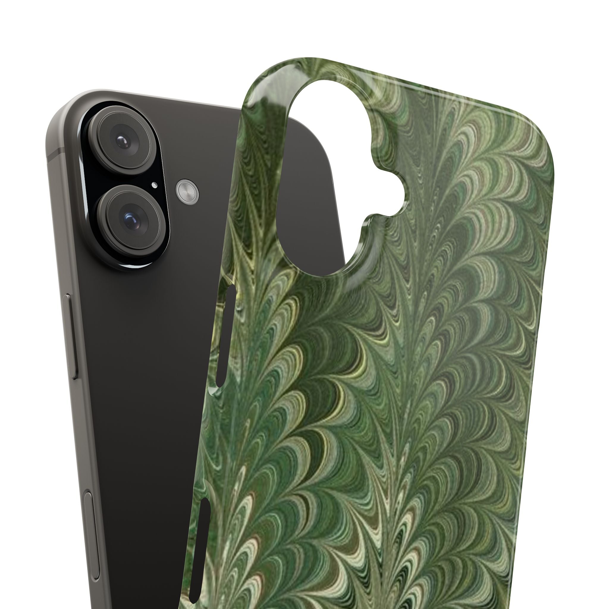 Green Marbled Phone Case
