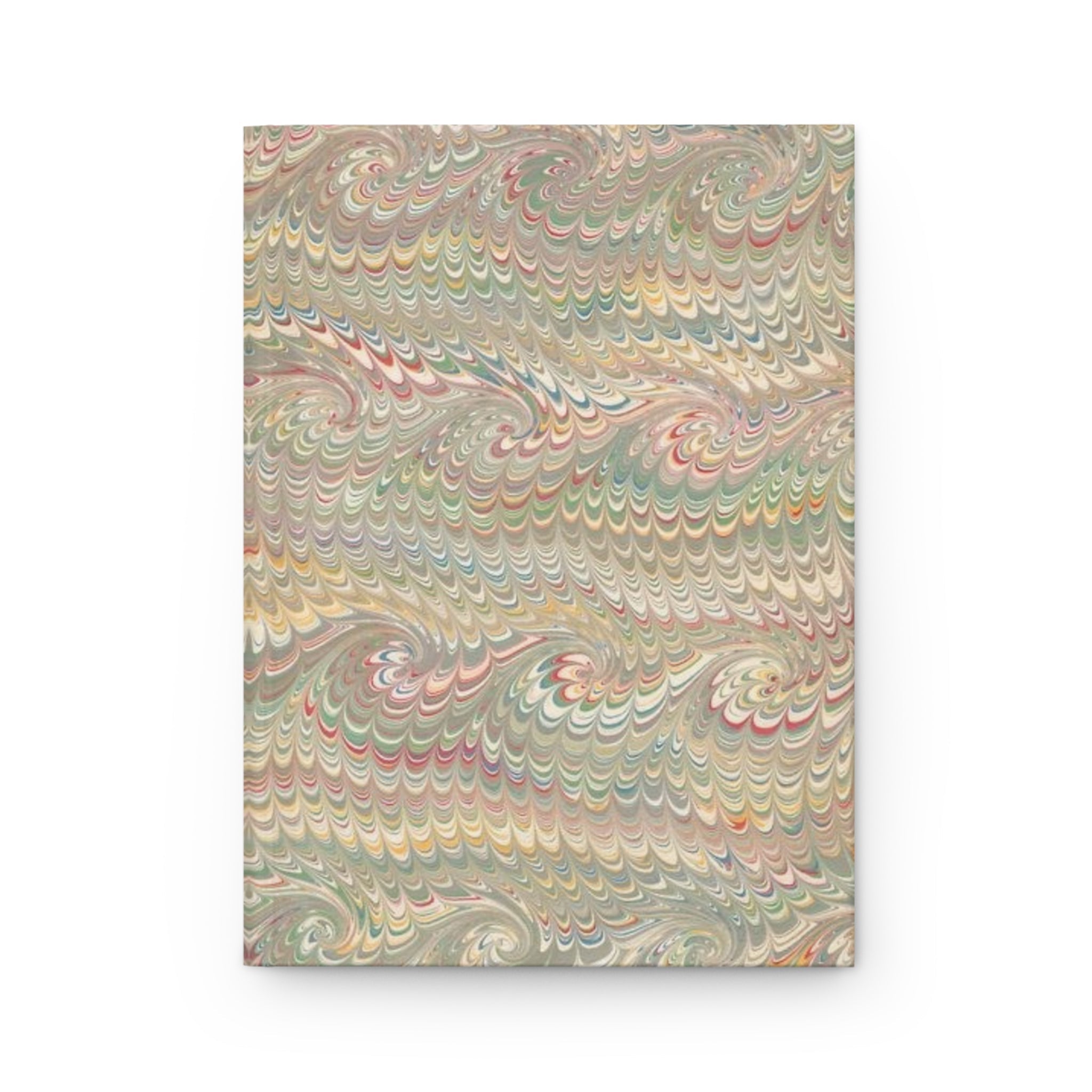 Feather Marble Hardcover Journal Matte - Beige Pastel Design
