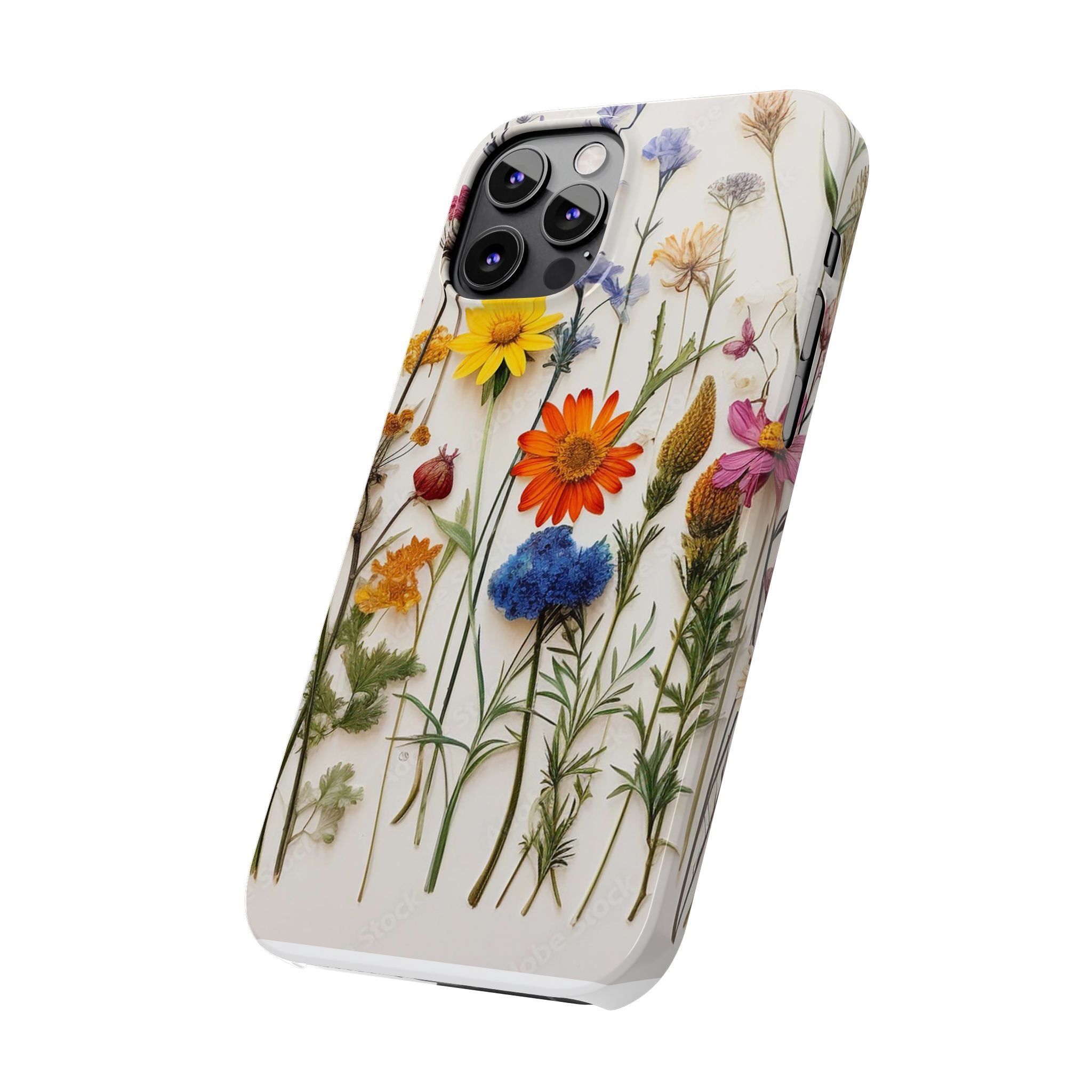 Floral Phone Cases, Slim Protective Cover, Pressed Flowers Design, iPhone 17 Case, Botanical Phone Accessories, Floral Theme Phone Case