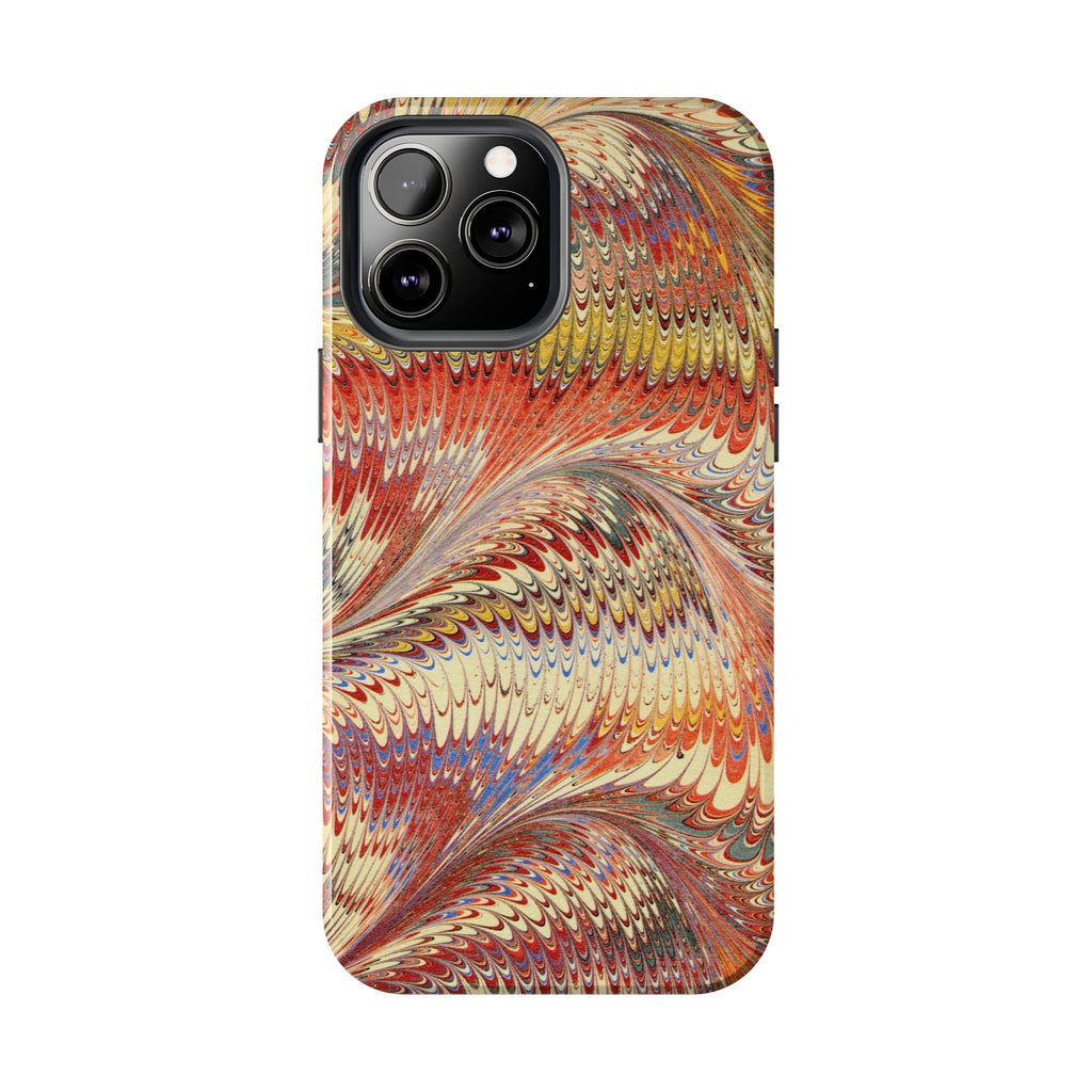 Rust and Gold Marble Italian Tough Phone Case — Durable Marbled Phone Case