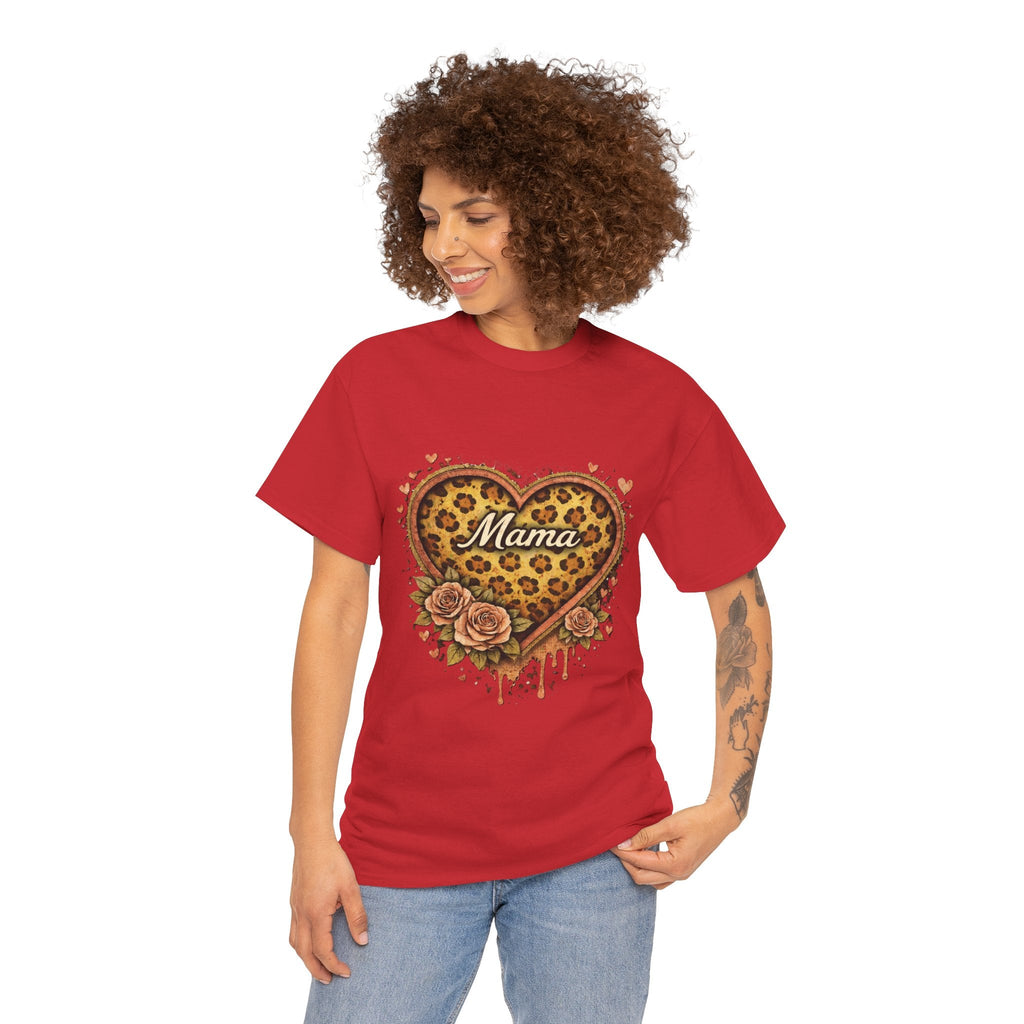 Mama Leopard Heart T-Shirt – Floral Tribal Mother's Day Tee
