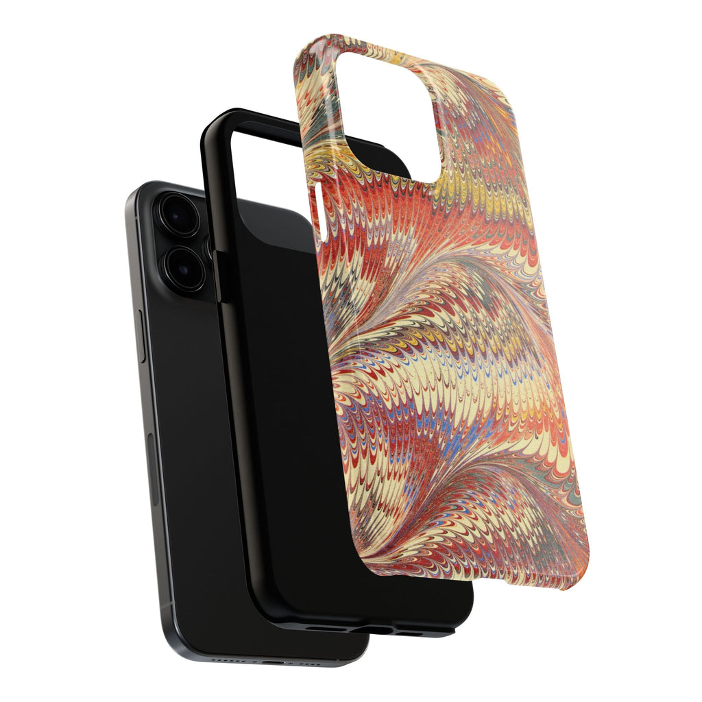 Rust and Gold Marble Italian Tough Phone Case — Durable Marbled Phone Case