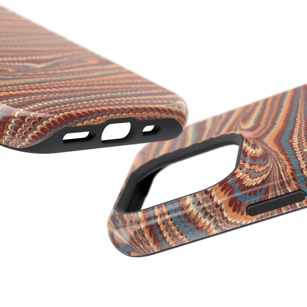 Neutrals Burgundy, Beige, Rust Hues Italian Vintage Marble Design Phone Case for Apple + Samsung