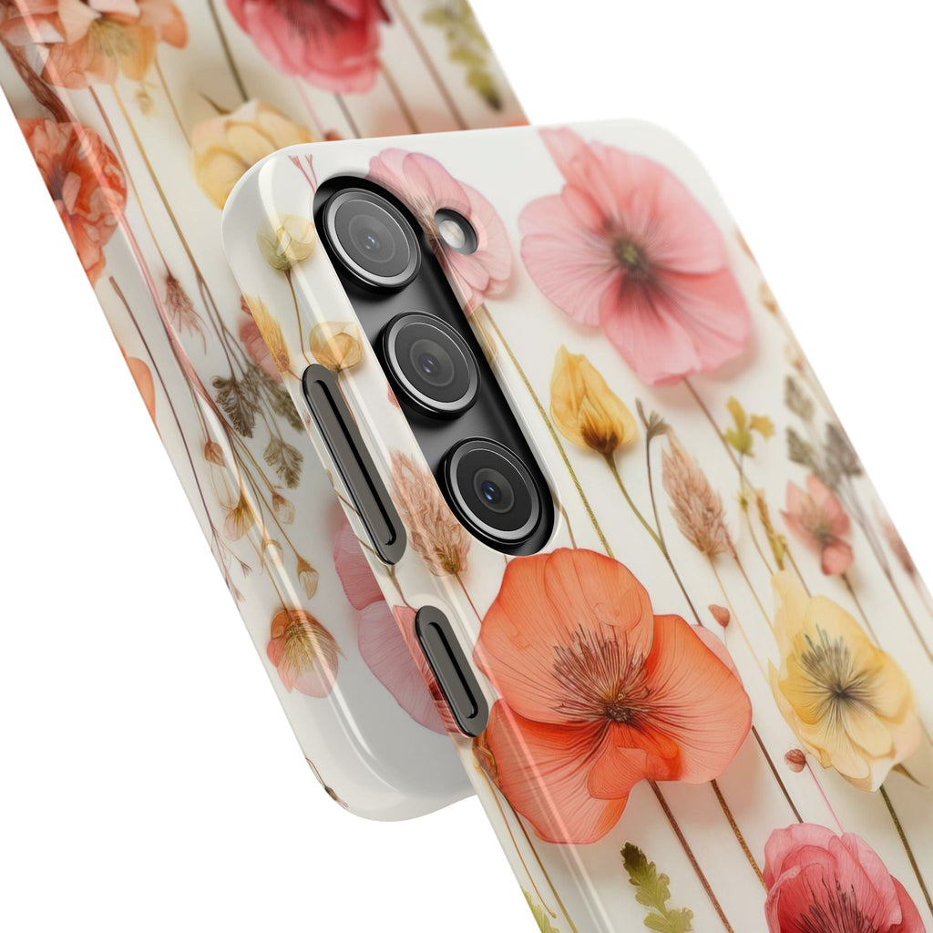 Pink Floral Pressed Flowers - Slim Case