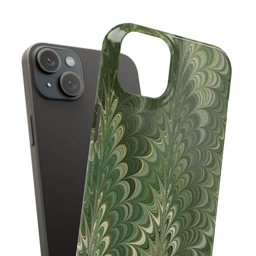 Green Marbled Phone Case