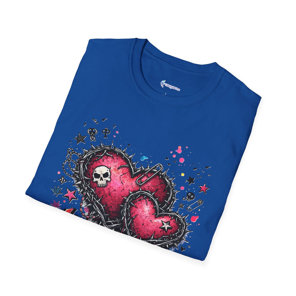 Punk Rock Valentines T-Shirt - Hearts & Skulls Graphic