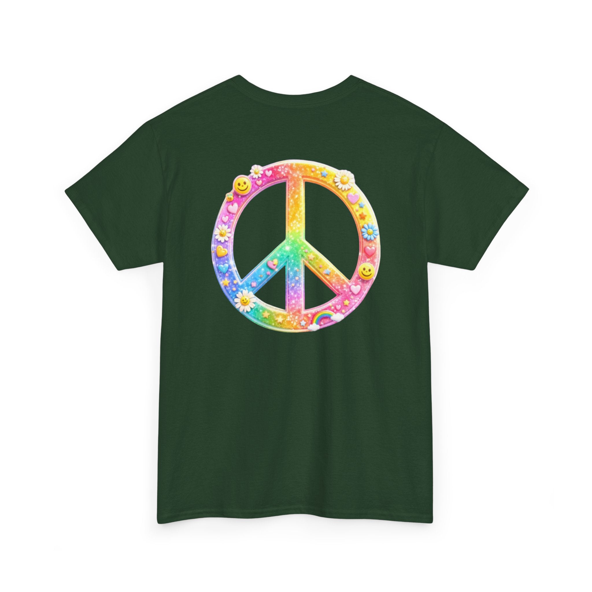 Peace Sign T-Shirt — Rainbow Smiley Hippie Tee
