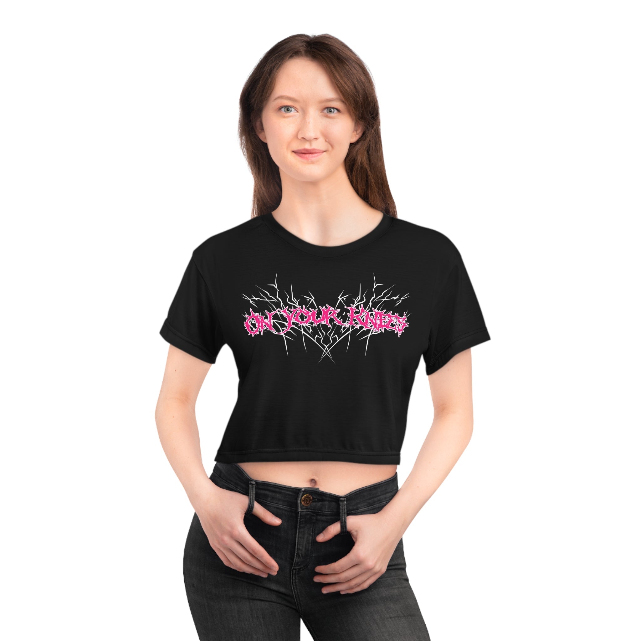 On Your Knees  Crop Tee