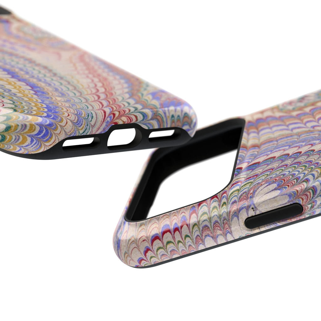 Pink and Lavender Pastel Italian Vintage Feathered Design Dual Layer Durable Phone Case