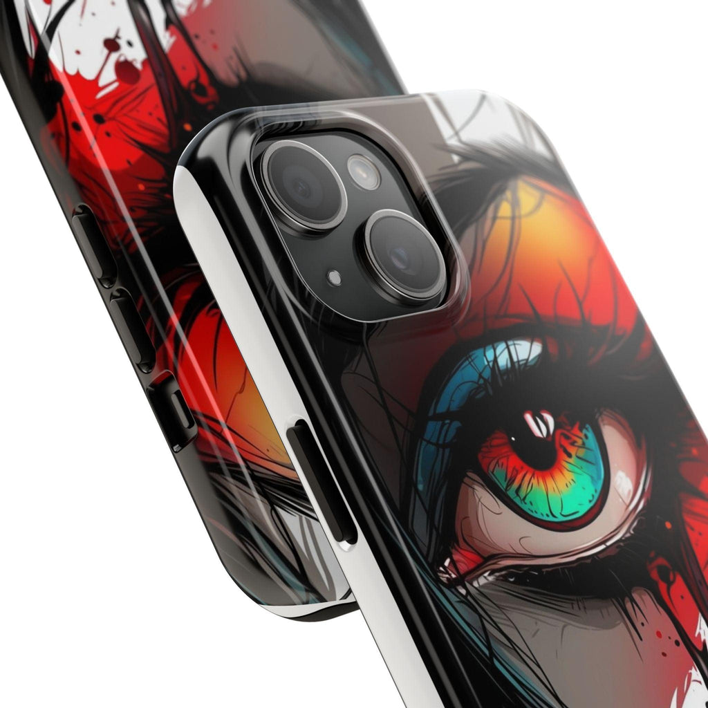 Girl Colorful Eye Painted Printed Tough Phone Case for iPhone & Samsung Galaxy - Artistic & Vibrant Design