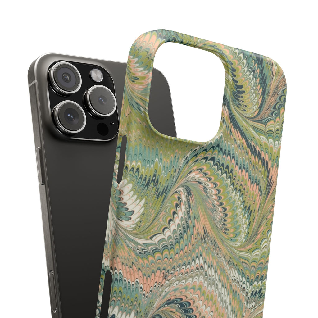 Italian Marbled Green Swirl - Single Layer Slim Phone Case
