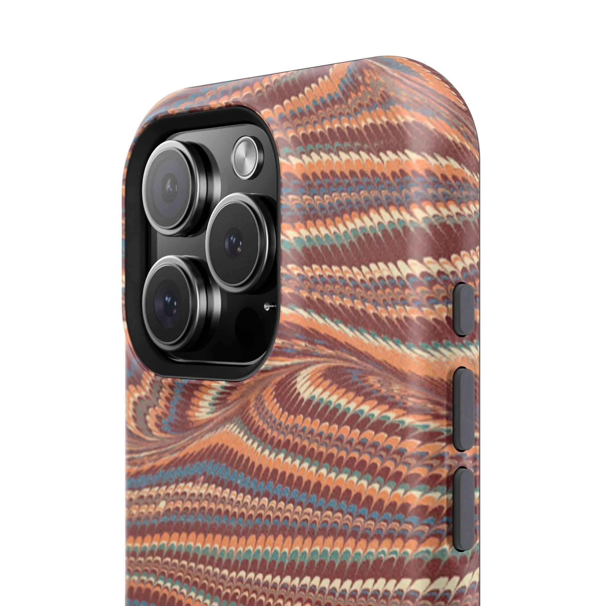 Neutrals Burgundy, Beige, Rust Hues Italian Vintage Marble Design Phone Case for Apple + Samsung