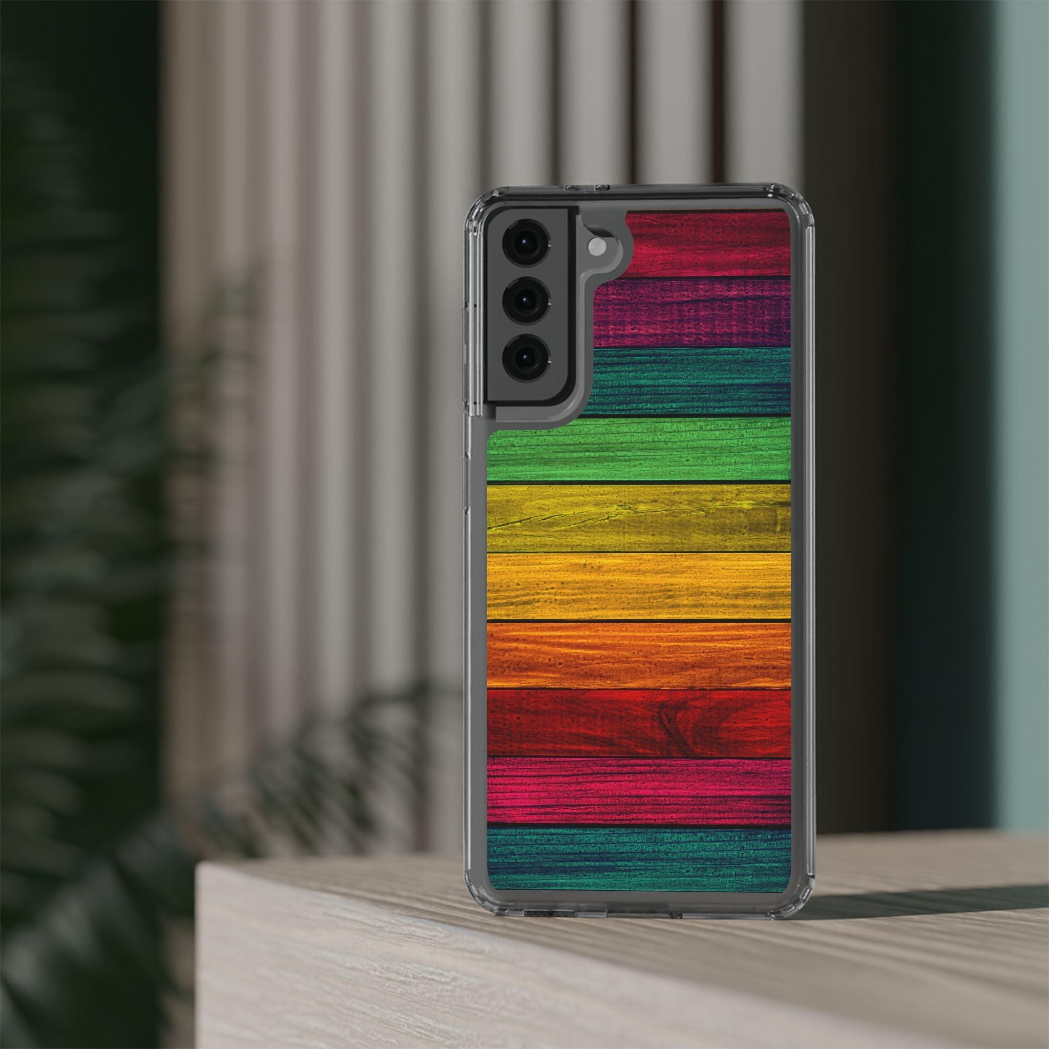 Rainbow On Woods Clear Cases
