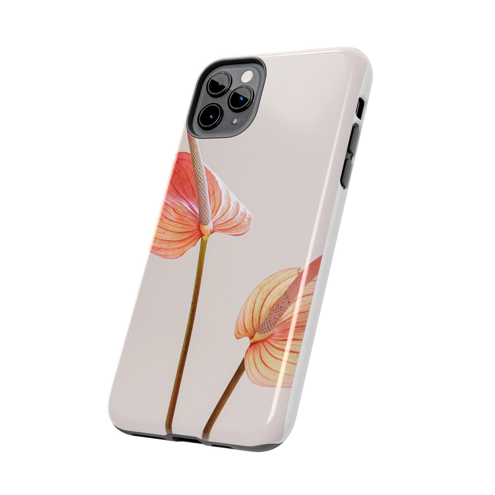 Orange Flower with Leaves Tough Phone Cases