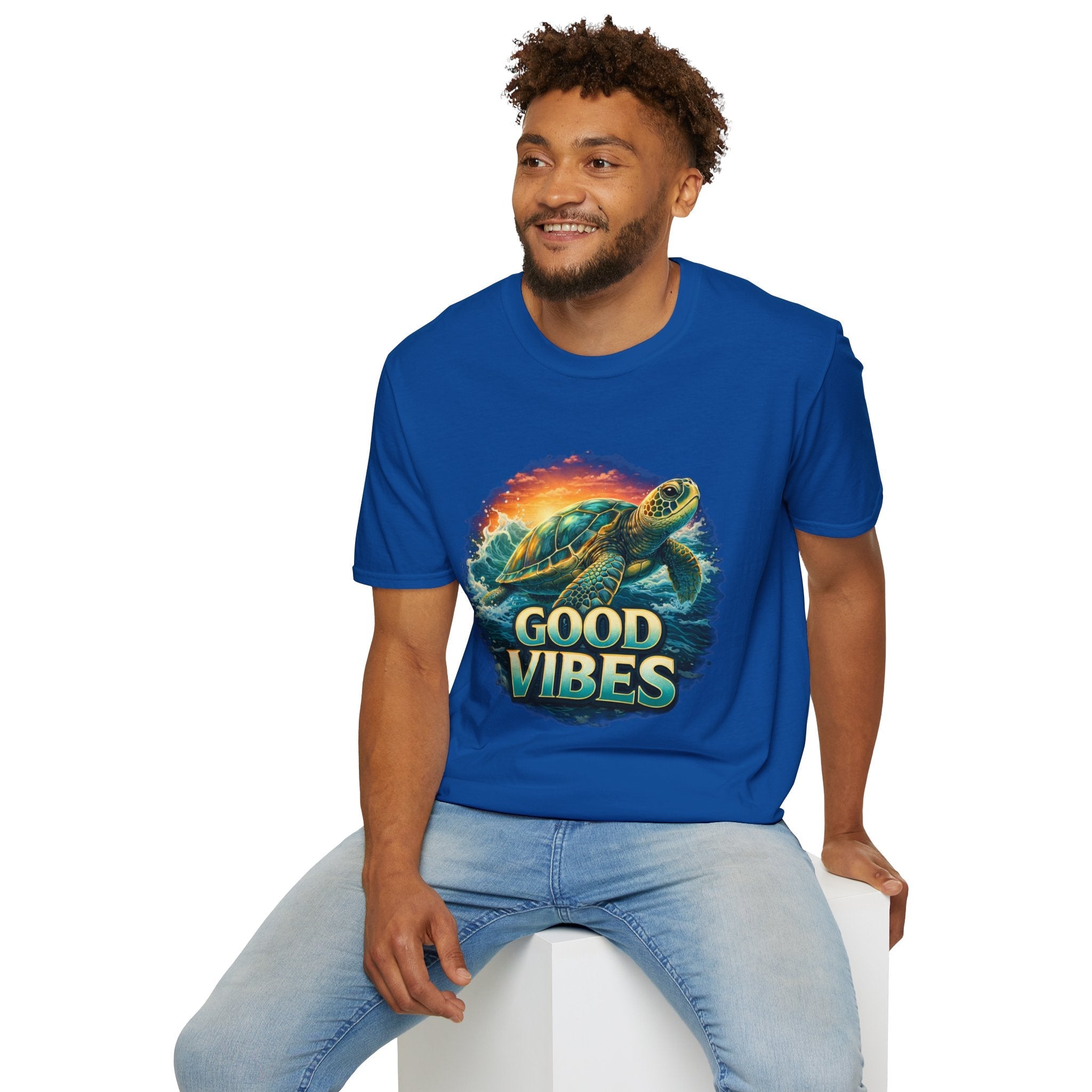Sea Turtle 'Good Vibes' T-Shirt — Coastal Summer Surf Tee