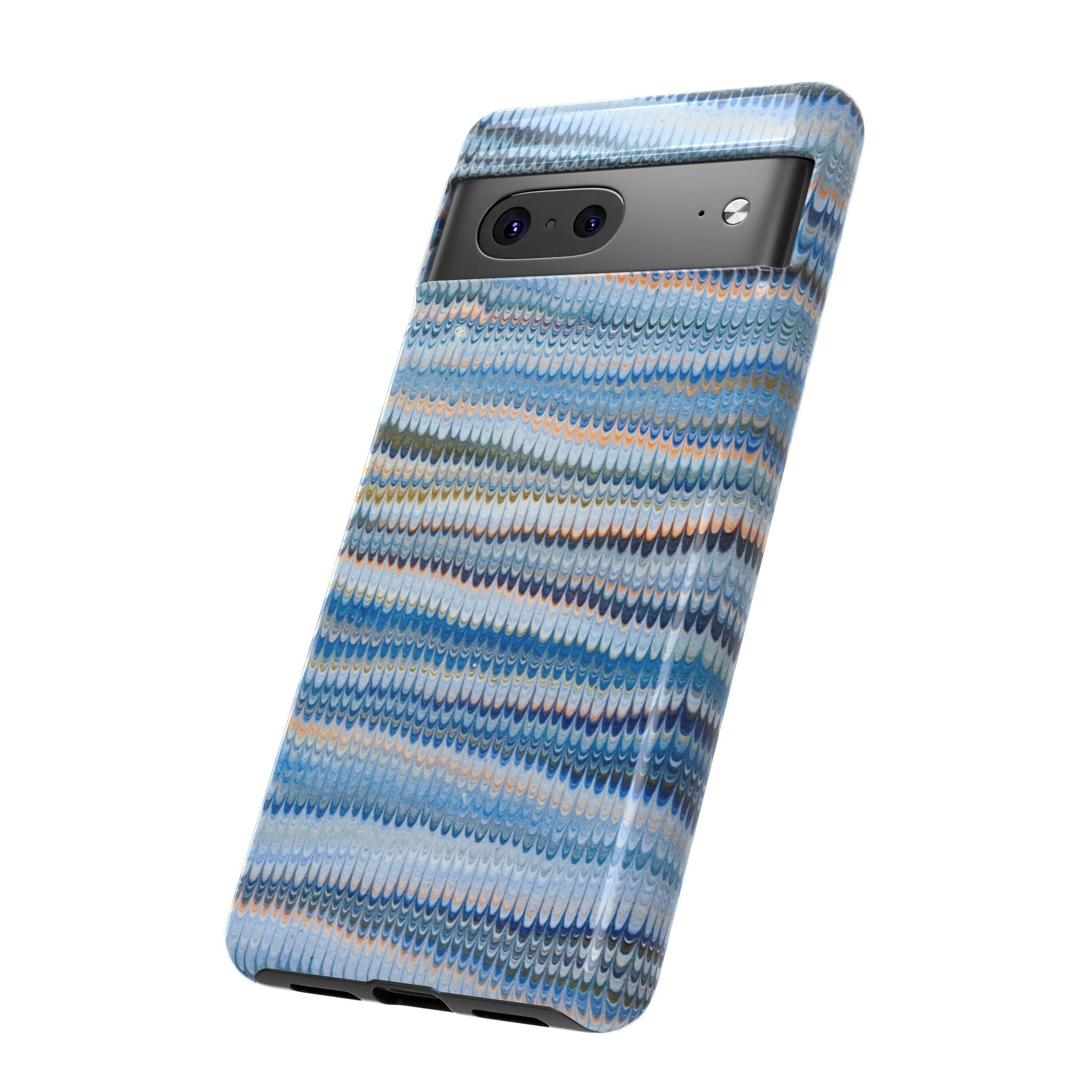 Blue Marbled Phone Cases iPhone 16 + Samsung + Apple + Google