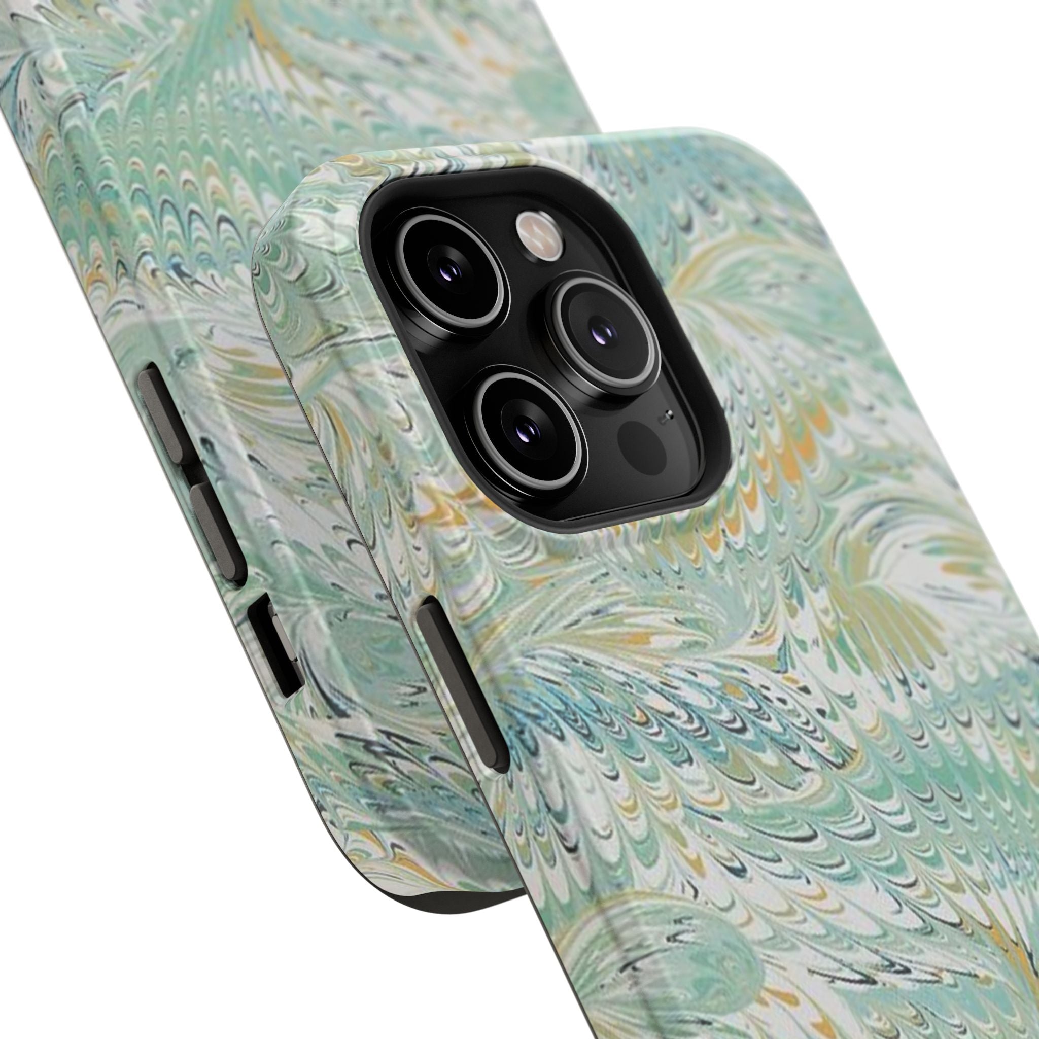 Mint Green Marbled Swirl Phone Case - Dual Layer