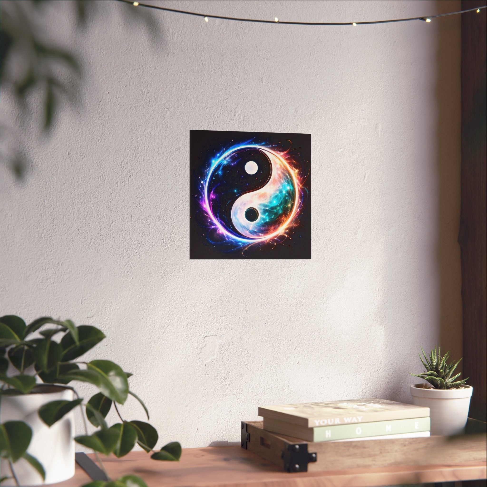 Yin Yang Cosmic Poster — Matte Spiritual Wall Art