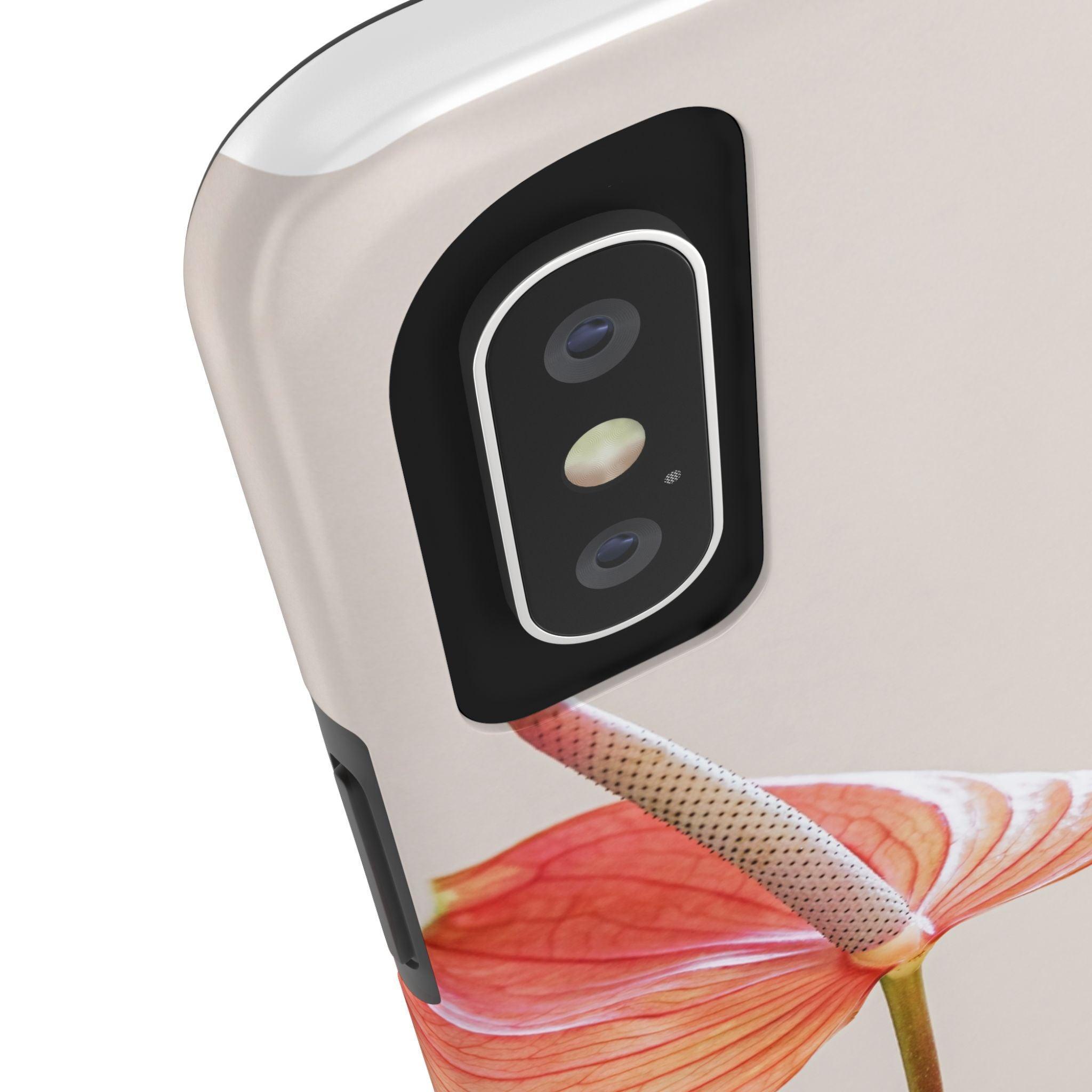 Orange Flower with Leaves Tough Phone Cases