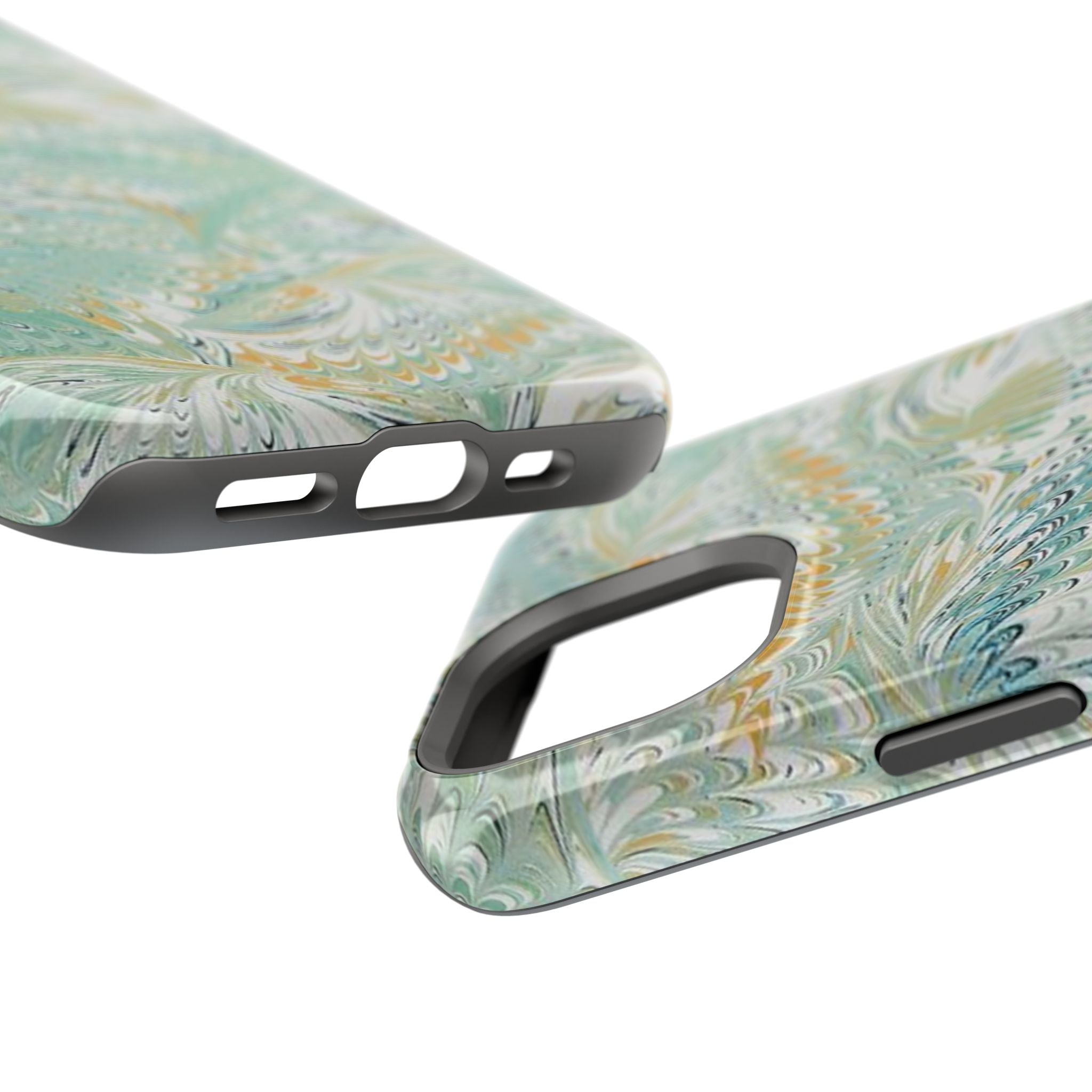 Mint Green Marbled Swirl Phone Case - Dual Layer