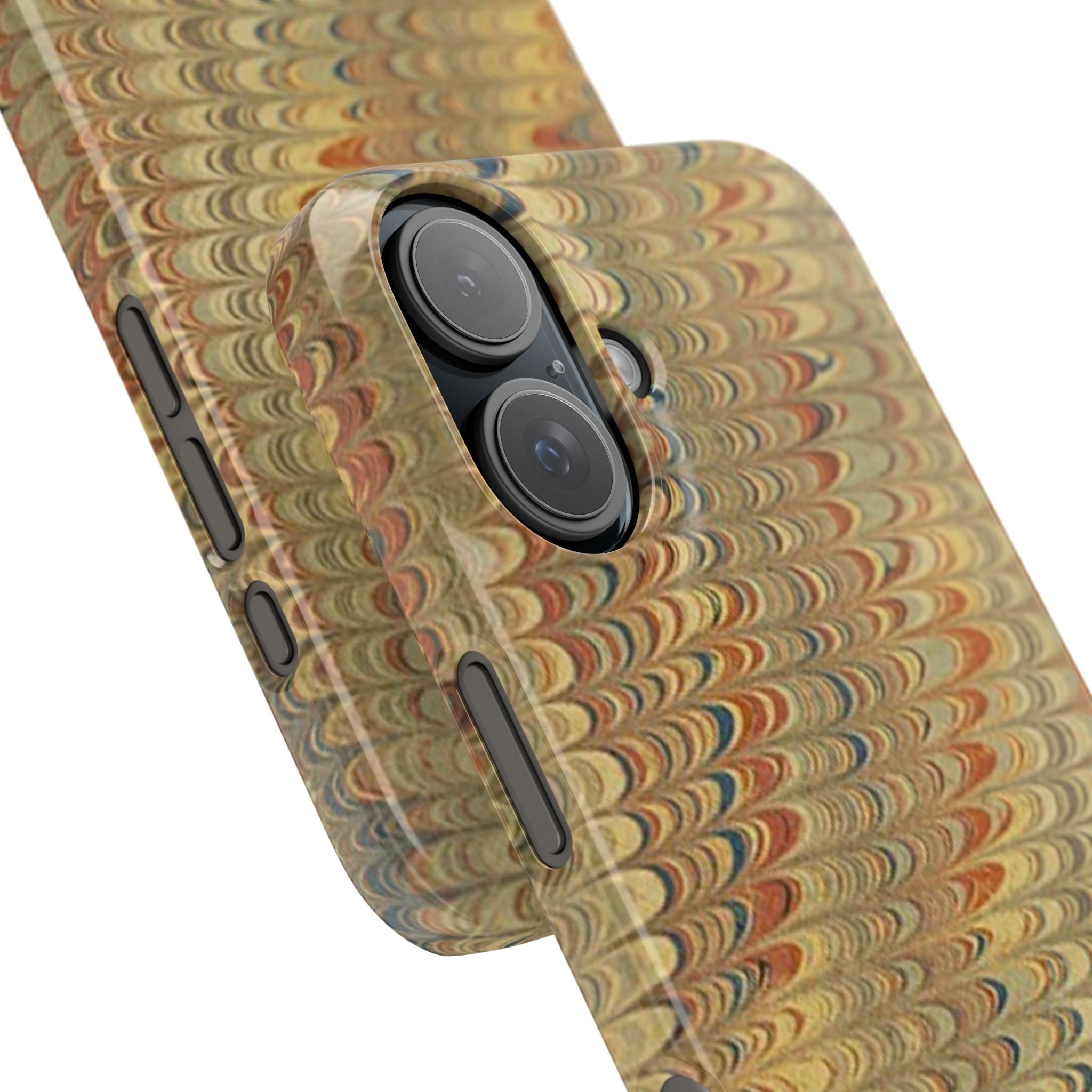 Phone Cases - Golden Fall Neutrals Italian Marbled Design, Gift for Art Lovers, Customizable and Stylish