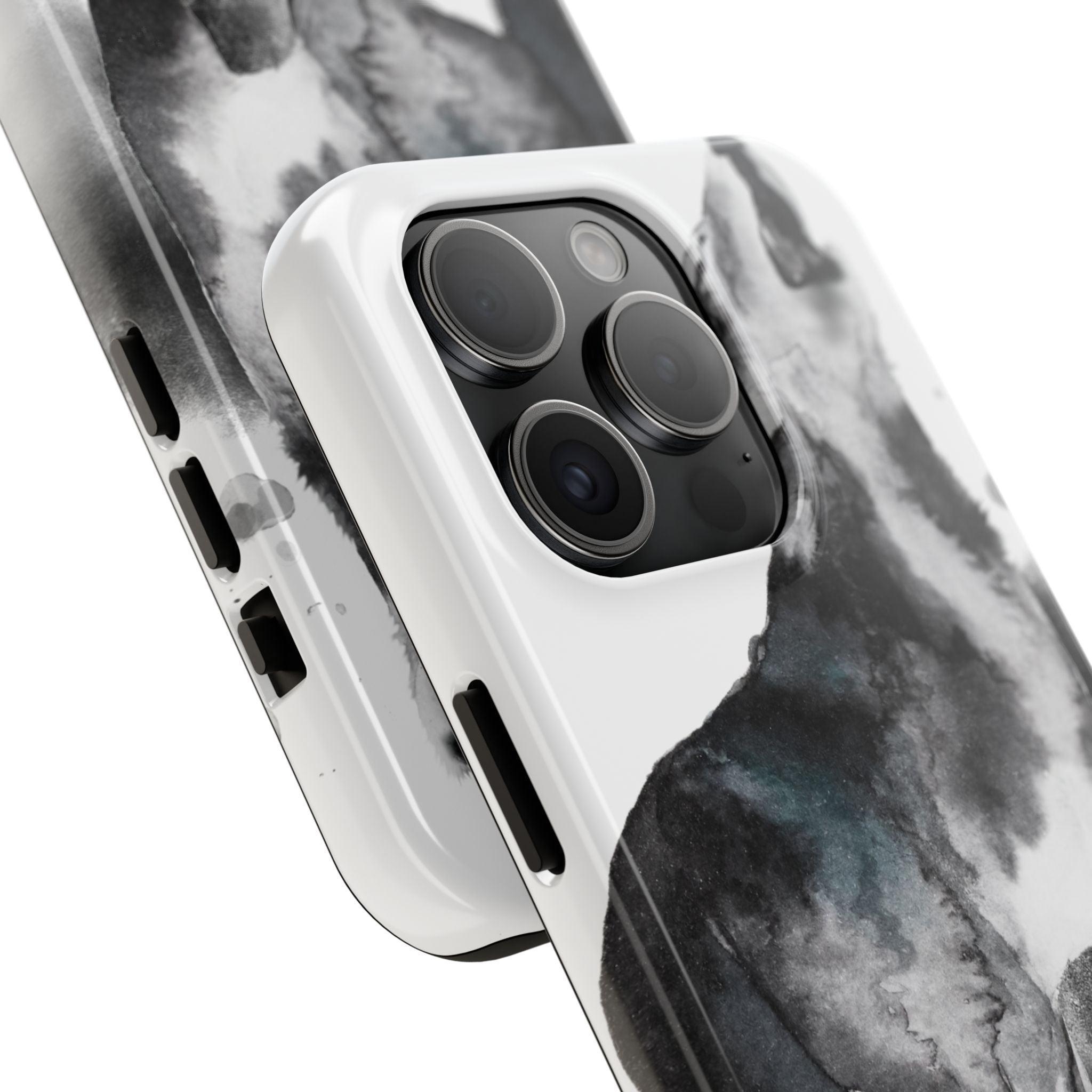 Black and White Dog Printed Tough Phone Cases