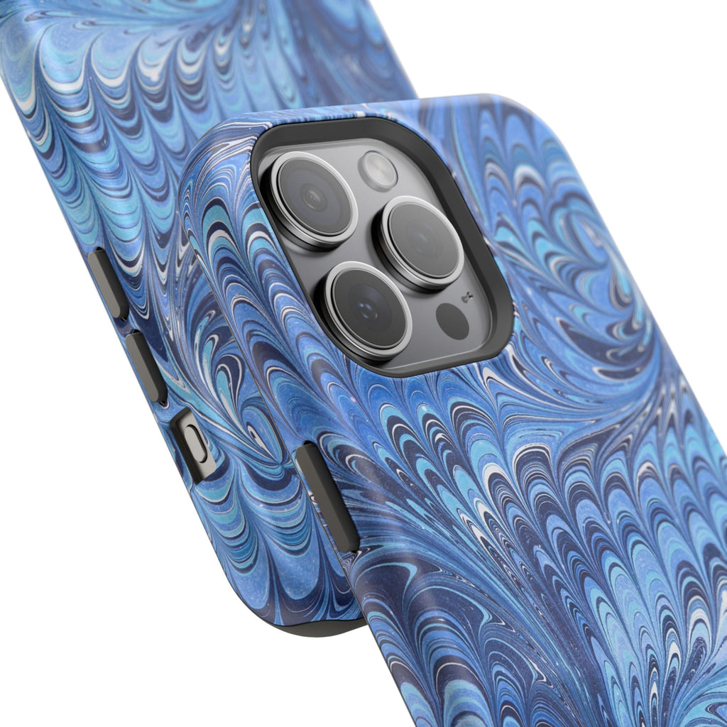Blue Marbled Swirl Phone Case - Dual Layer Case