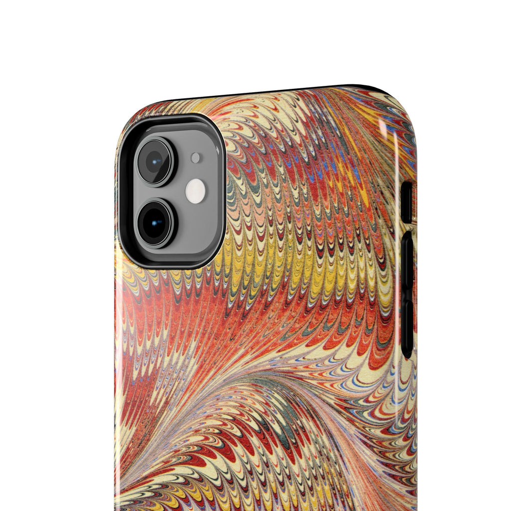 Orange, Rust and Gold Marble Italian Tough Phone Case — Durable Marbled Phone Case