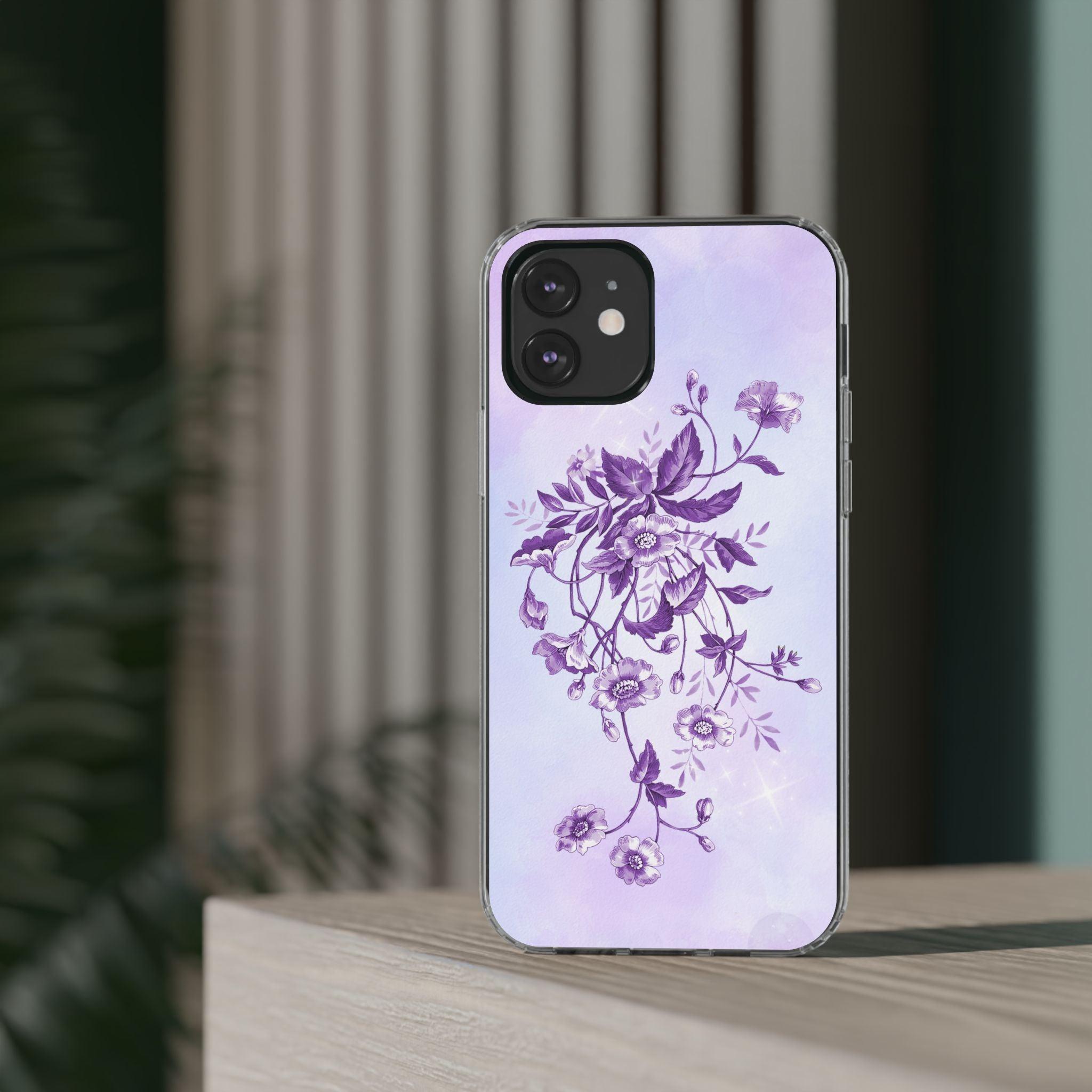 Floral design In Purple Clear Cases