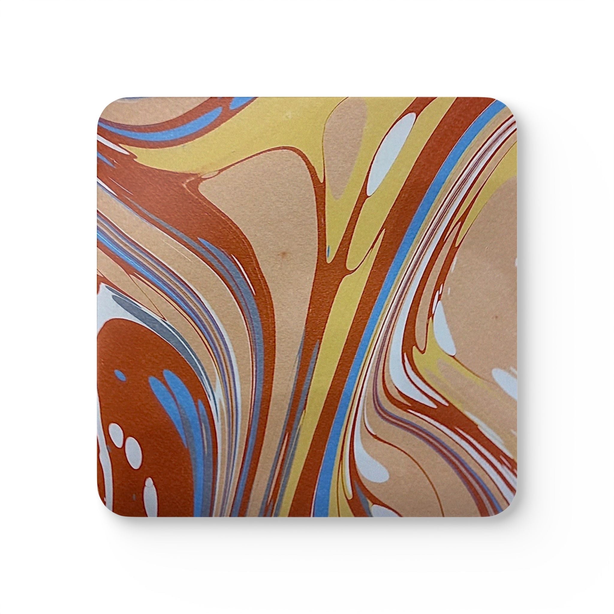 Italian Marbled Cork Coaster Set, Modern Minimalist Drink Coasters (4-Pack)