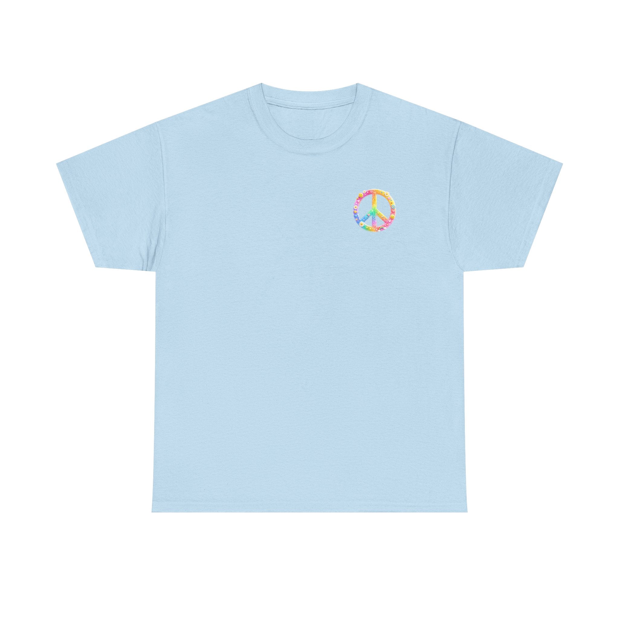 Peace Sign T-Shirt — Rainbow Smiley Hippie Tee